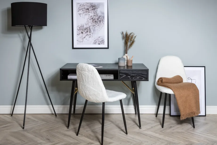 Mustast vineerist kirjutuslaud messingdetailidega Gold, 15024-188 – 4