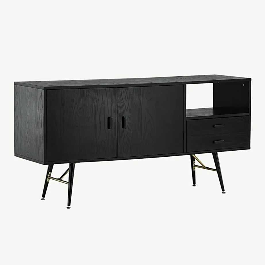 Gold sarja must panipaigakapp messingudetailidega, must vineer, 15025-188 – 2