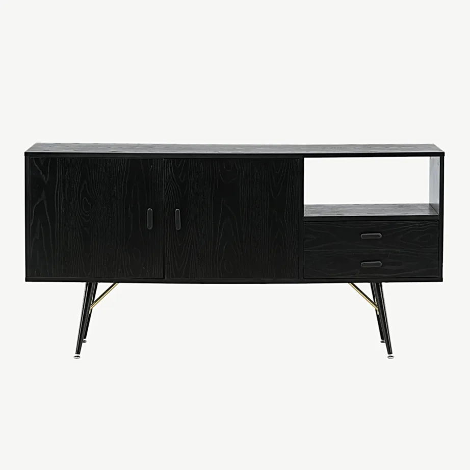 Gold sarja must panipaigakapp messingudetailidega, must vineer, 15025-188 – 3