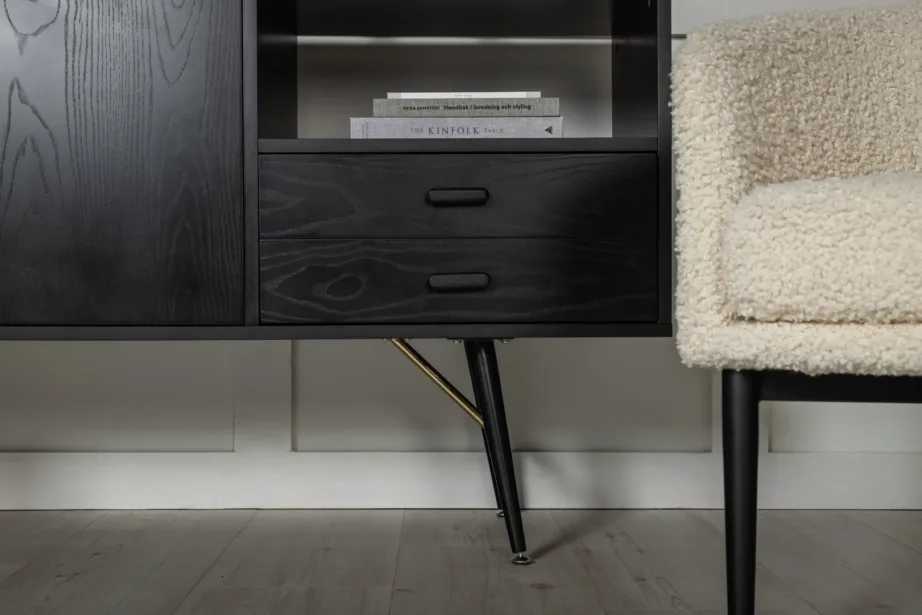 Gold sarja must panipaigakapp messingudetailidega, must vineer, 15025-188 – 10