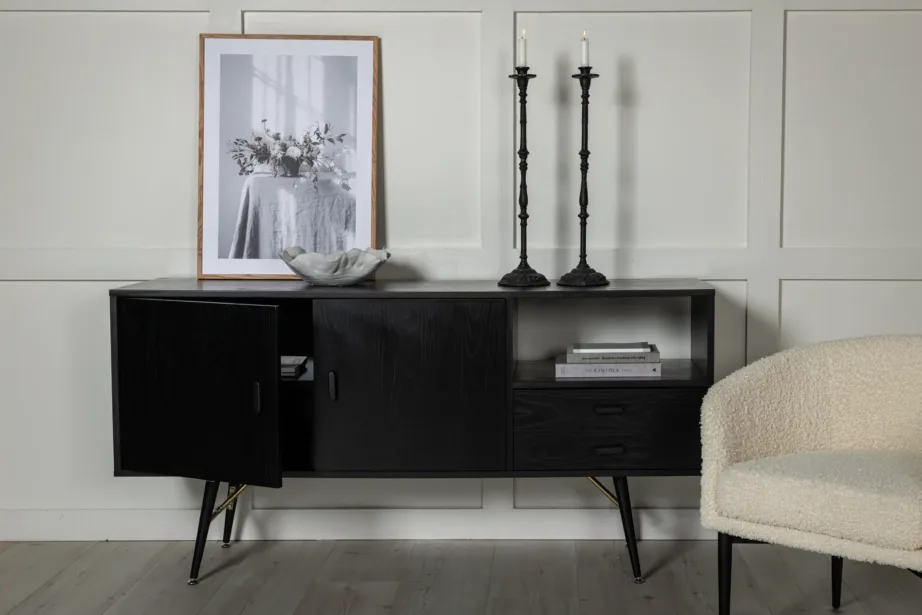 Gold sarja must panipaigakapp messingudetailidega, must vineer, 15025-188 – 13