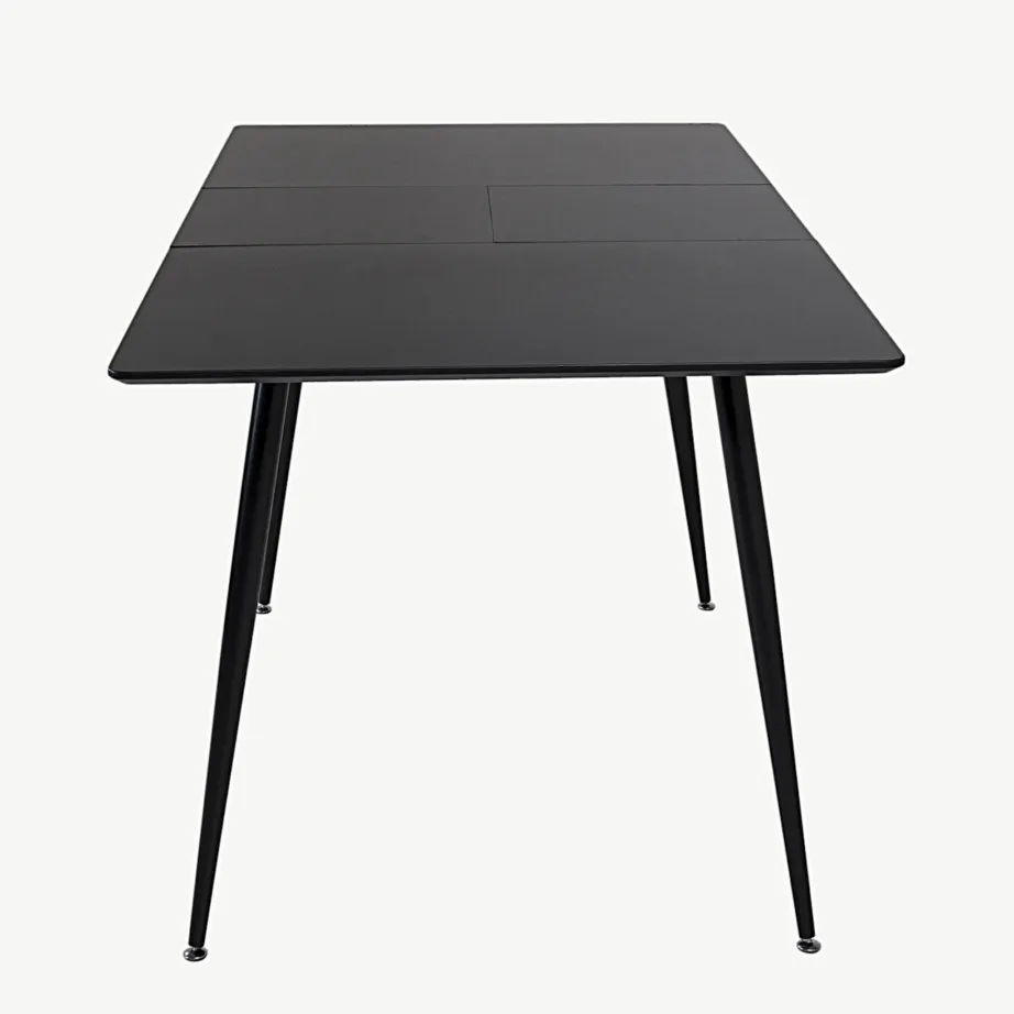 Pikendatav musta viimistlusega Silar söögilaud (MDF, terasjalad), 15028-888 – 2