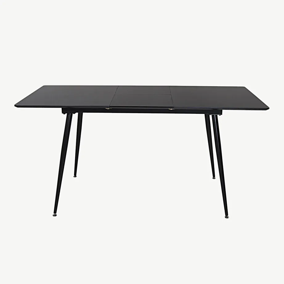 Pikendatav musta viimistlusega Silar söögilaud (MDF, terasjalad), 15028-888 – 3