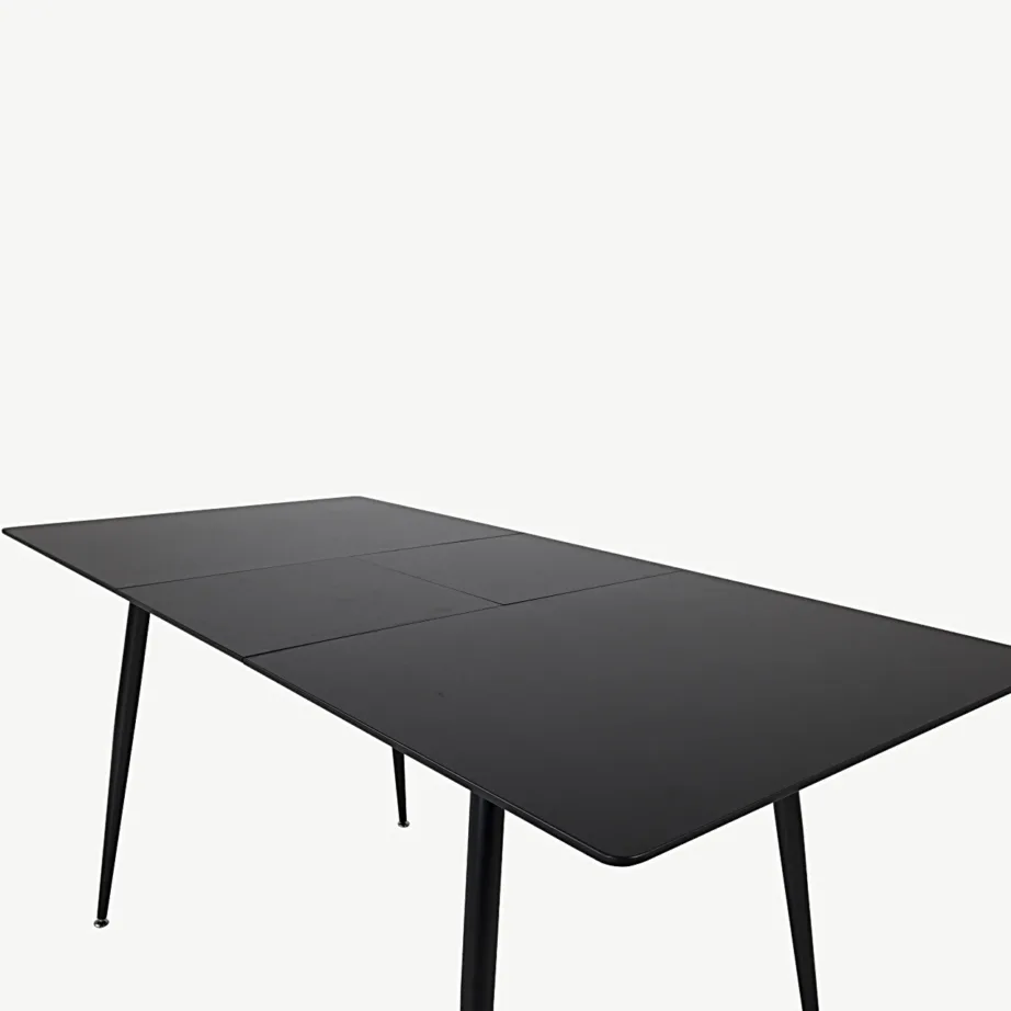 Pikendatav musta viimistlusega Silar söögilaud (MDF, terasjalad), 15028-888 – 4