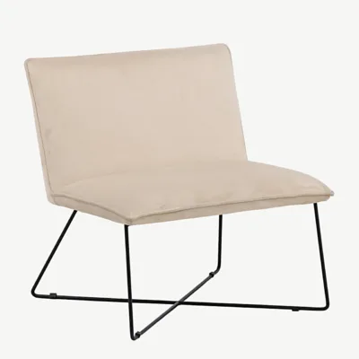 Beežist velvetkangast X-lounge tugitool musta terasraamiga - 15029-440