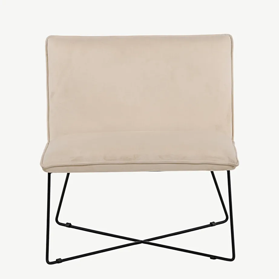 Beežist velvetkangast X-lounge tugitool musta terasraamiga, 15029-440 – 4