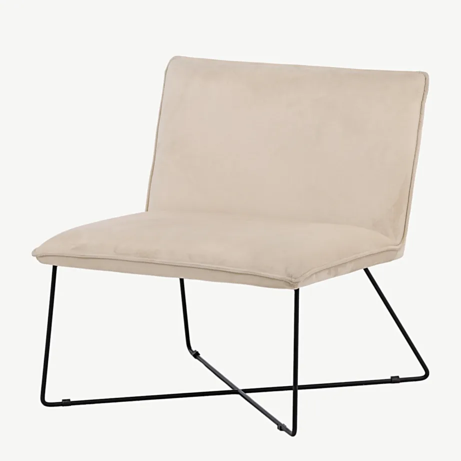 Beežist velvetkangast X-lounge tugitool musta terasraamiga, 15029-440 – 5