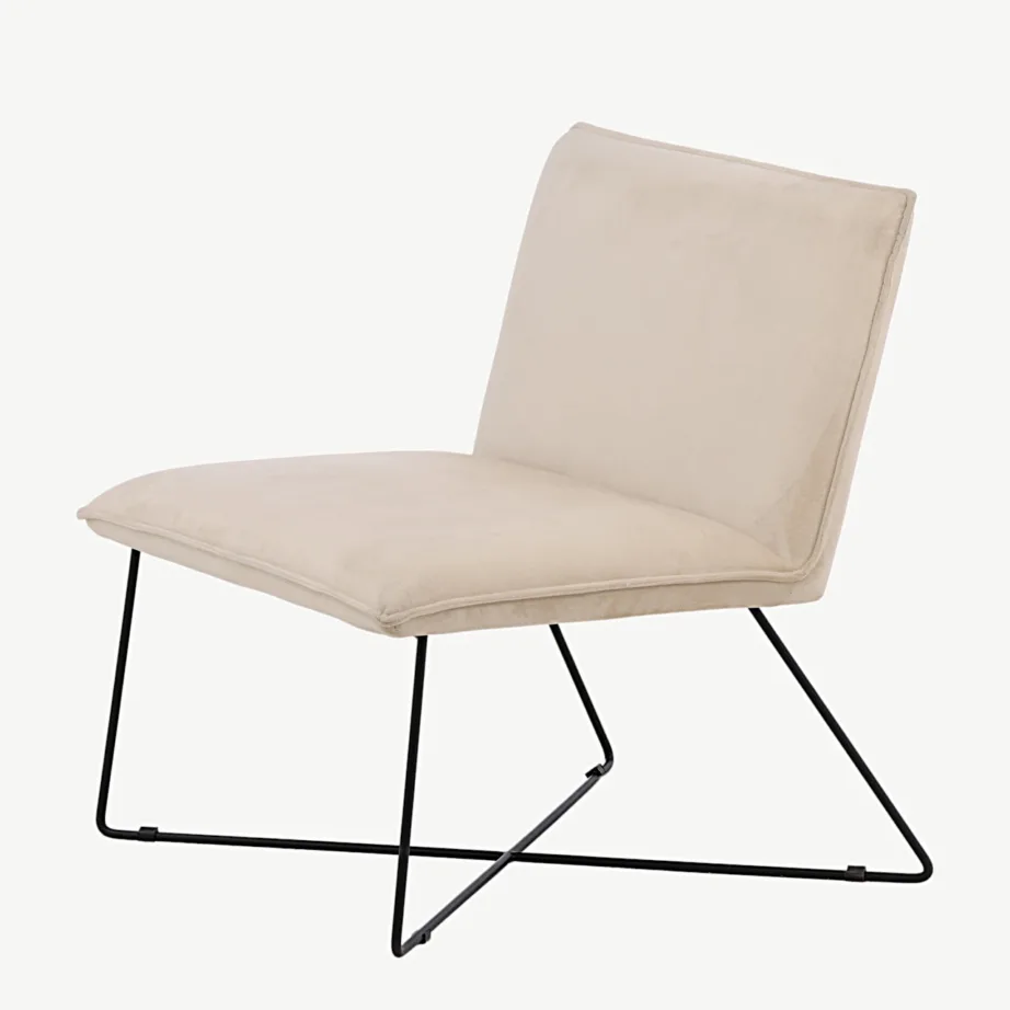 Beežist velvetkangast X-lounge tugitool musta terasraamiga, 15029-440 – 6