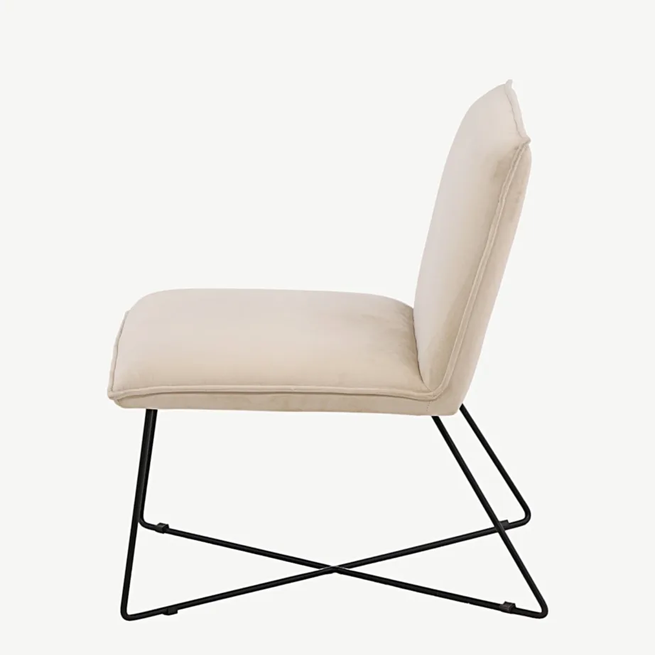 Beežist velvetkangast X-lounge tugitool musta terasraamiga, 15029-440 – 7