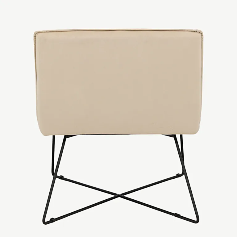Beežist sametist lounge-tool musta metallraamiga X-lounge - 15029-441