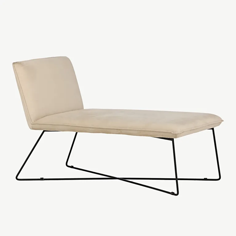 Beežist sametist lounge-tool musta metallraamiga X-lounge - 15029-441