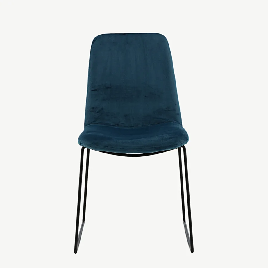 Sinisest sametist söögitool Muce mustade terasjalgadega, 15030-887 – 4