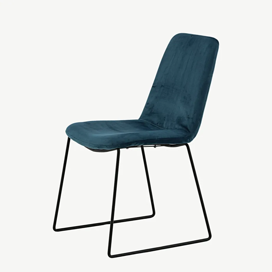 Sinisest sametist söögitool Muce mustade terasjalgadega, 15030-887 – 6