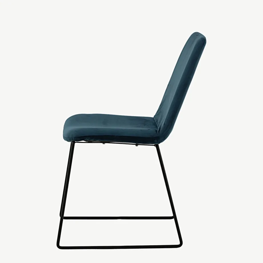 Sinisest sametist söögitool Muce mustade terasjalgadega, 15030-887 – 7