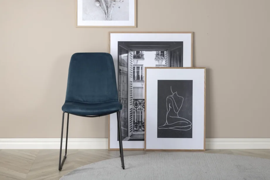 Sinisest sametist söögitool Muce mustade terasjalgadega, 15030-887 – 8