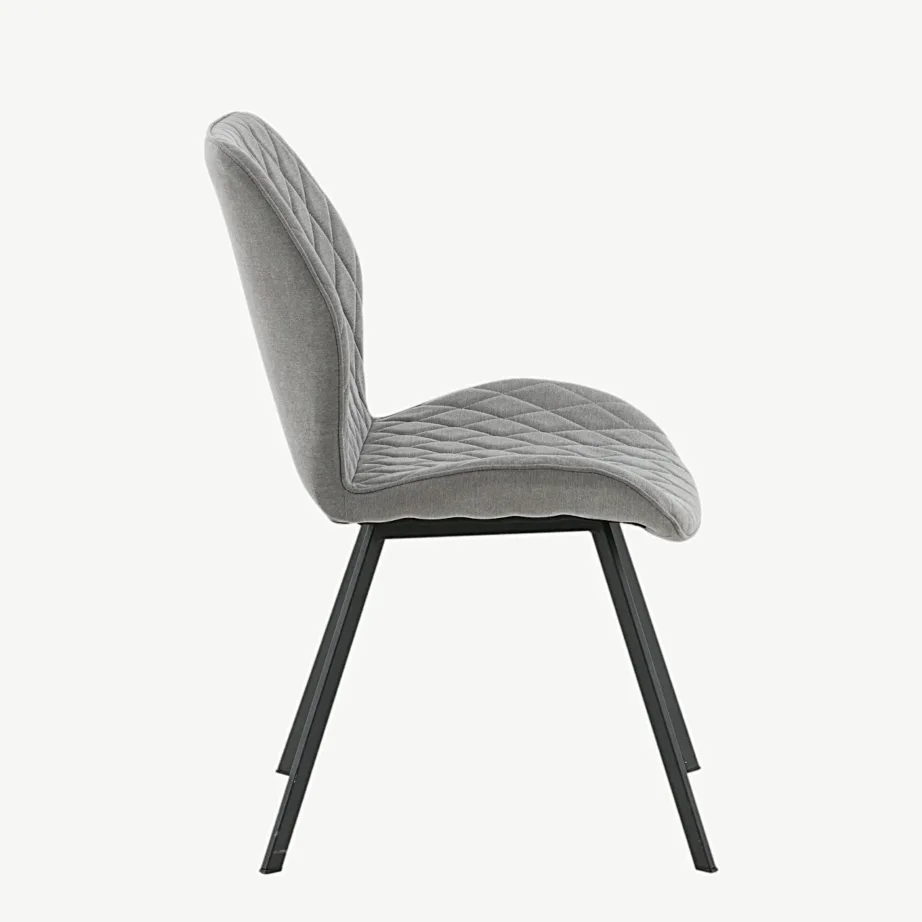 Hall polsterdatud söögitool Gemma mustade metalljalgadega, 15032-995 – 2