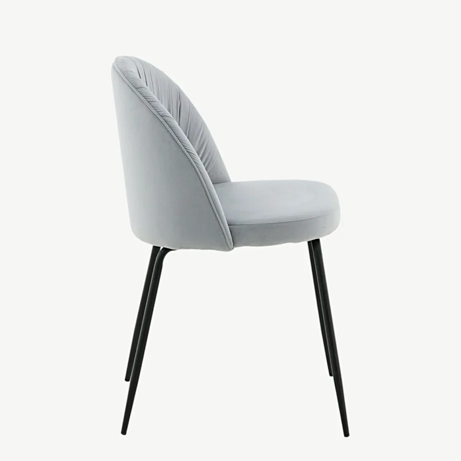 Hall sametist söögitool mustade terasjalgadega Wrinkles, 15033-885 – 2