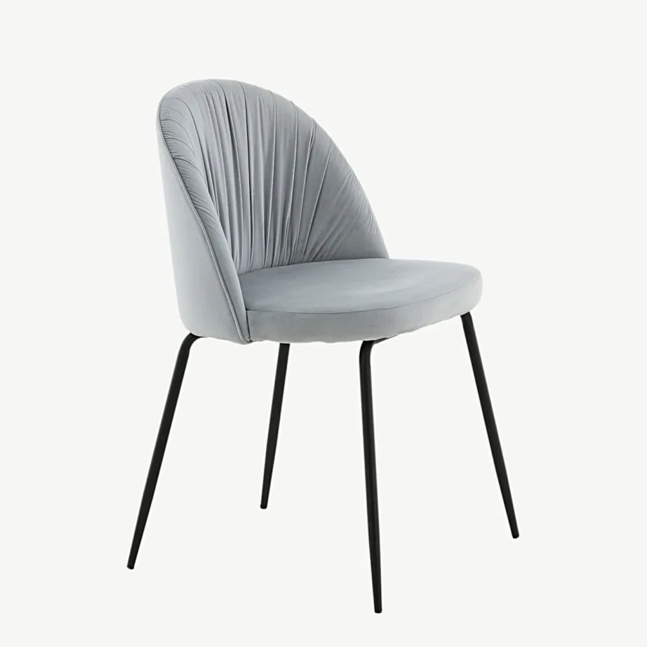 Hall sametist söögitool mustade terasjalgadega Wrinkles, 15033-885 – 3