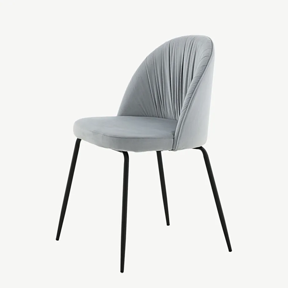 Hall sametist söögitool mustade terasjalgadega Wrinkles, 15033-885 – 6