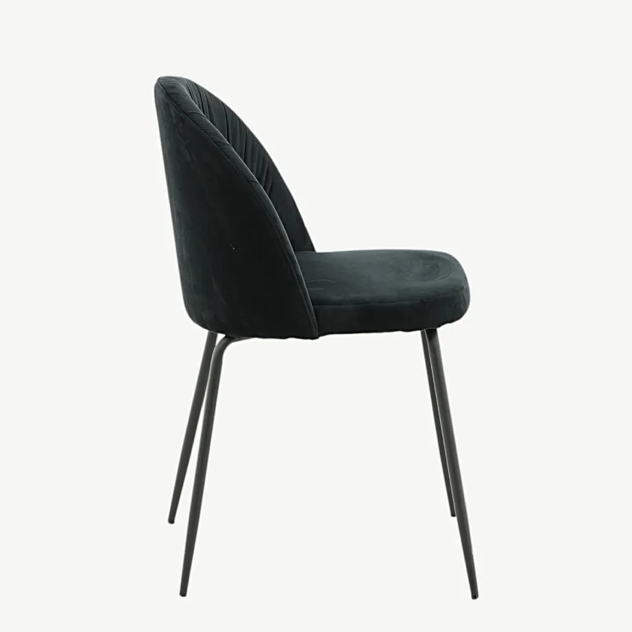 Mustast sametist söögitool Wrinkles, terasjalgadega, 15033-888 – 2