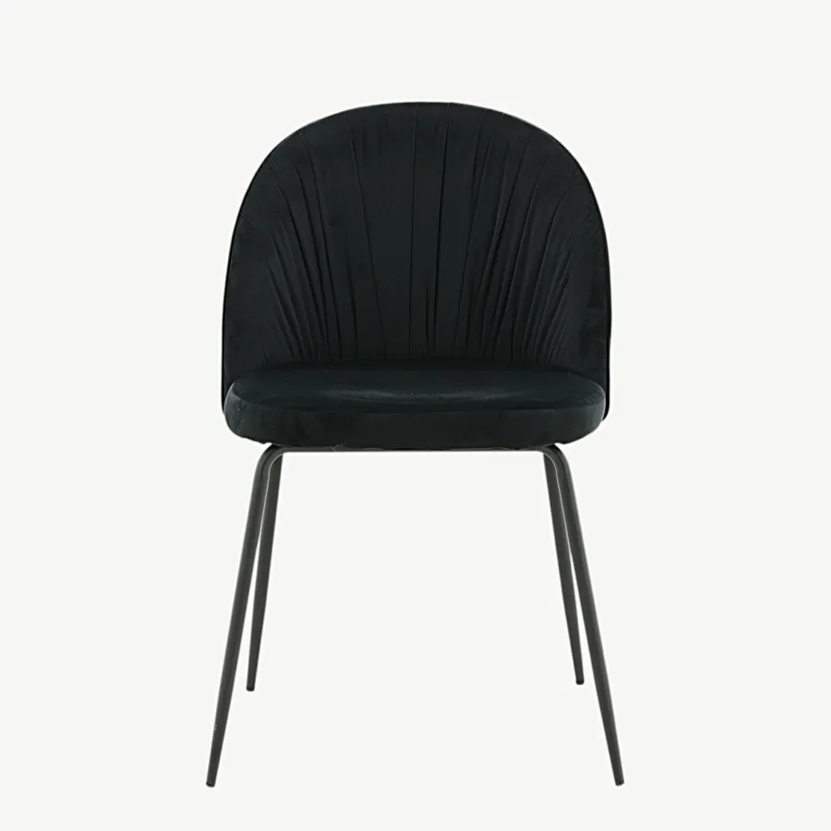 Mustast sametist söögitool Wrinkles, terasjalgadega, 15033-888 – 4