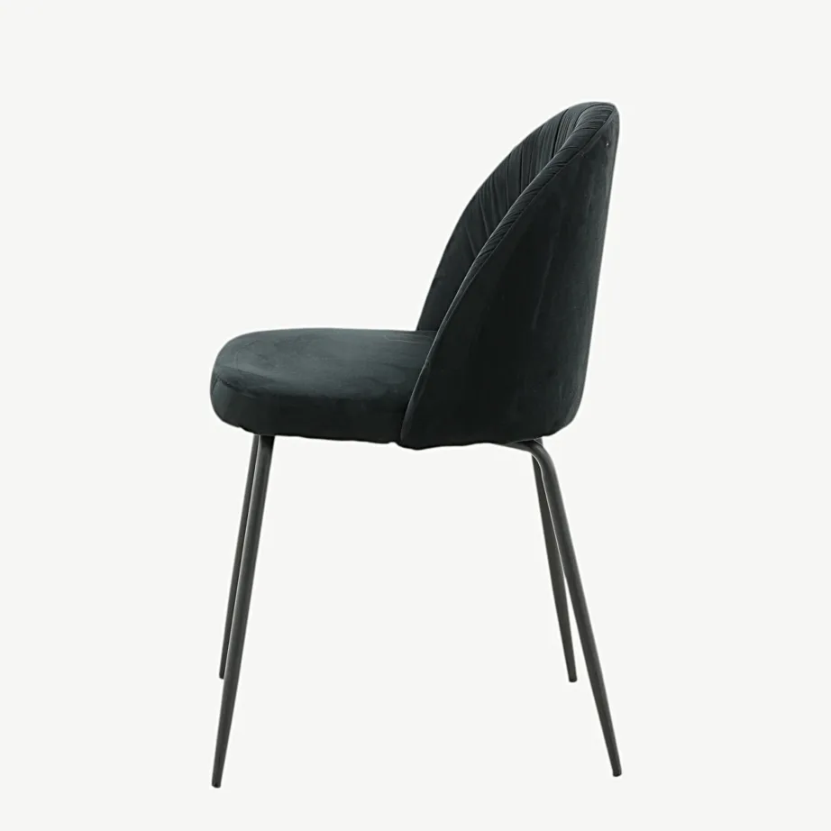 Mustast sametist söögitool Wrinkles, terasjalgadega, 15033-888 – 7