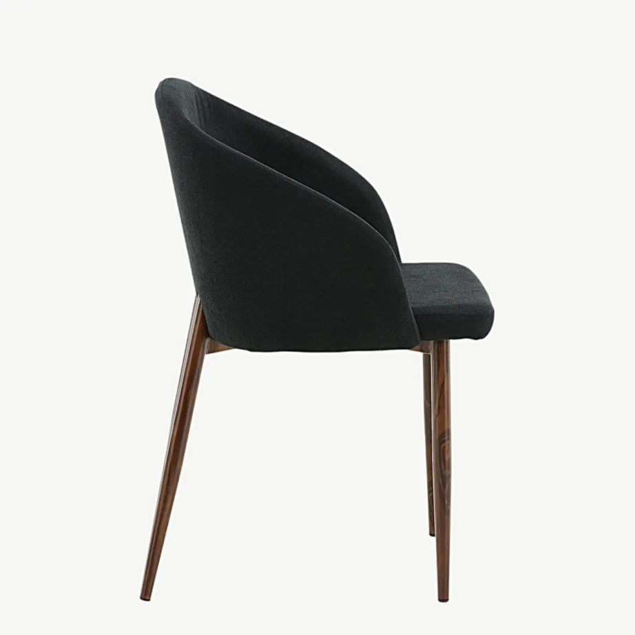 Must polsterdatud söögitool Arch musta kangaga naturaalse tooniga terasjalgadel, 15034-448 – 2