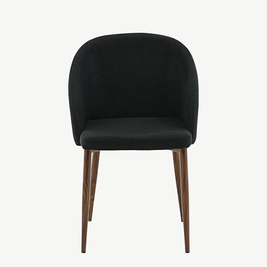 Must polsterdatud söögitool Arch musta kangaga naturaalse tooniga terasjalgadel, 15034-448 – 4