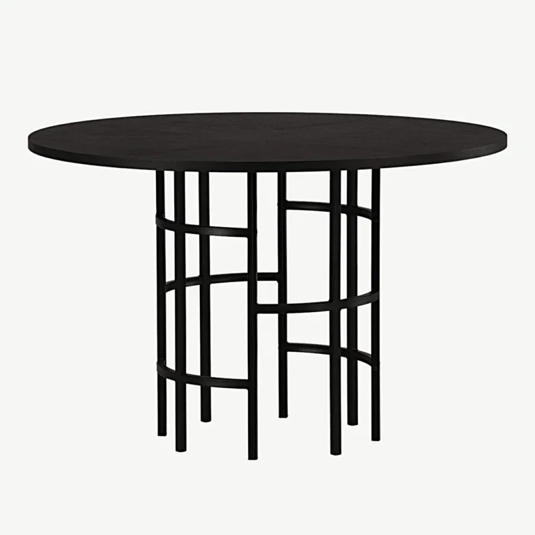 Ümmargune söögilaud Copenhagen, must MDF ja must metallist jalg, ø115 cm - 15109-488