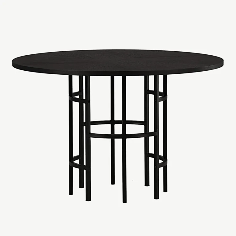 Ümmargune söögilaud Copenhagen, must MDF ja must metallist jalg, ø115 cm - 15109-488