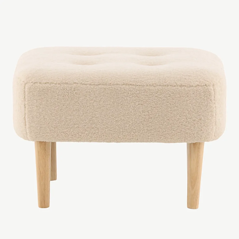 Salina valge buklee-kangast tumba puidust jalgadega, 15110-030 – 2