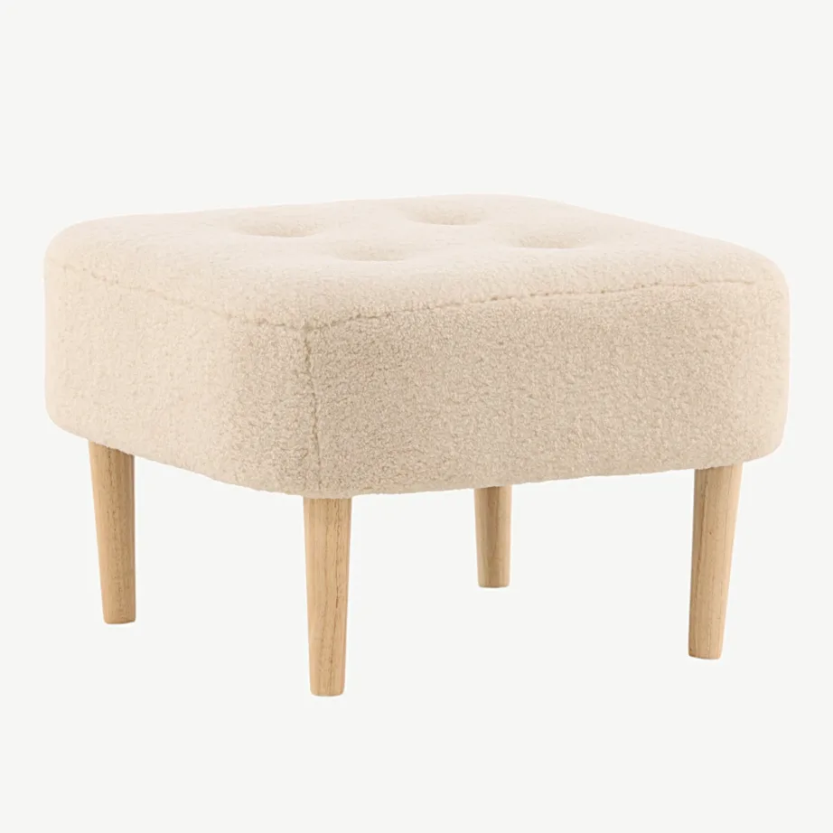 Salina valge buklee-kangast tumba puidust jalgadega, 15110-030 – 3