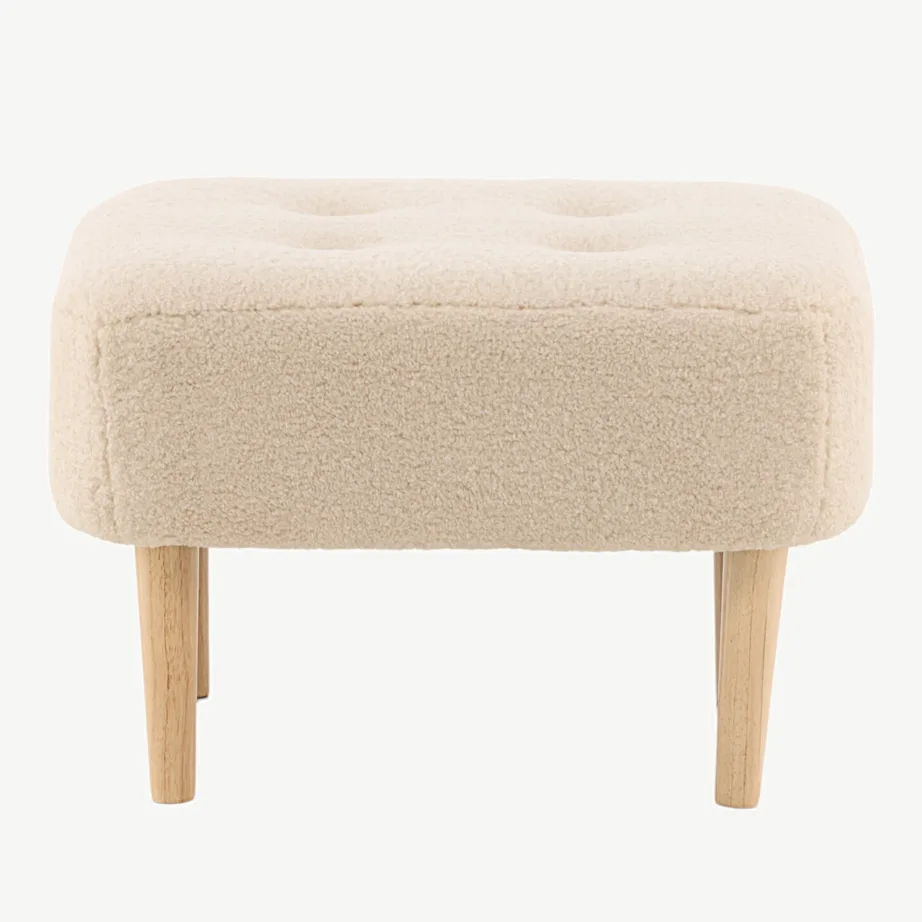 Salina valge buklee-kangast tumba puidust jalgadega, 15110-030 – 4