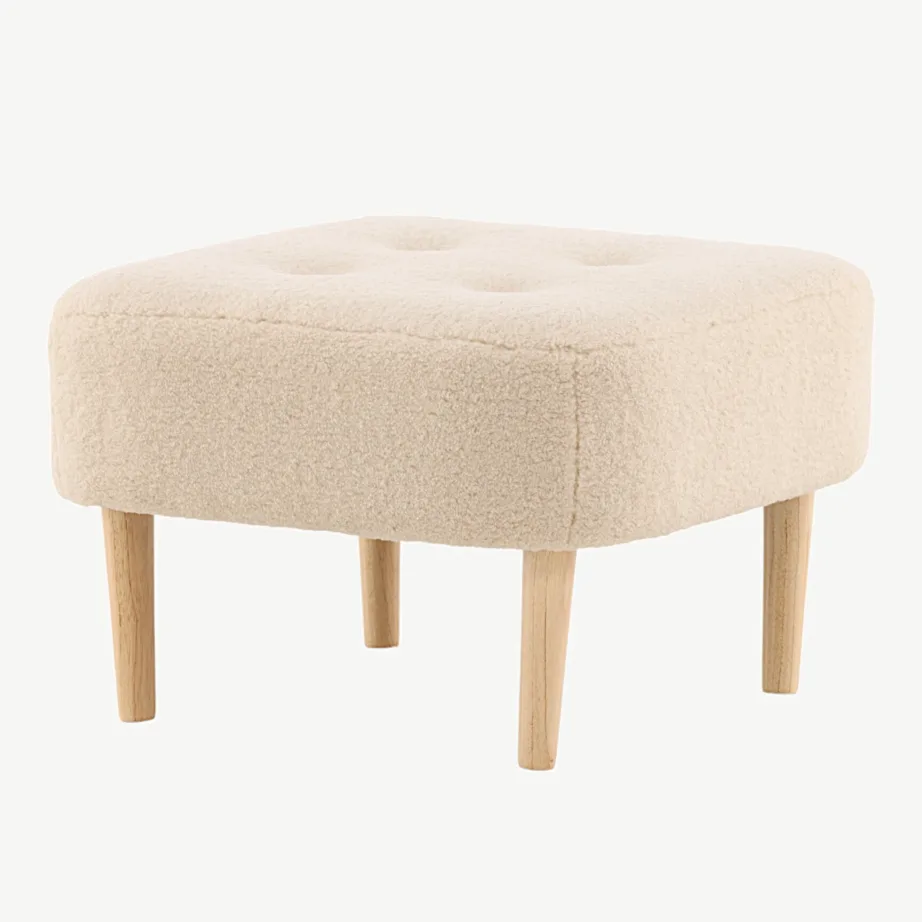 Salina valge buklee-kangast tumba puidust jalgadega, 15110-030 – 5