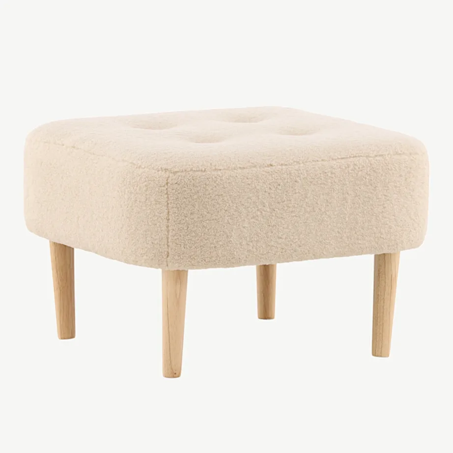 Salina valge buklee-kangast tumba puidust jalgadega, 15110-030 – 6