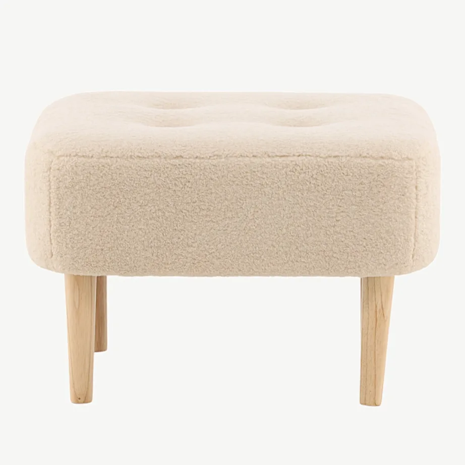 Salina valge buklee-kangast tumba puidust jalgadega, 15110-030 – 7