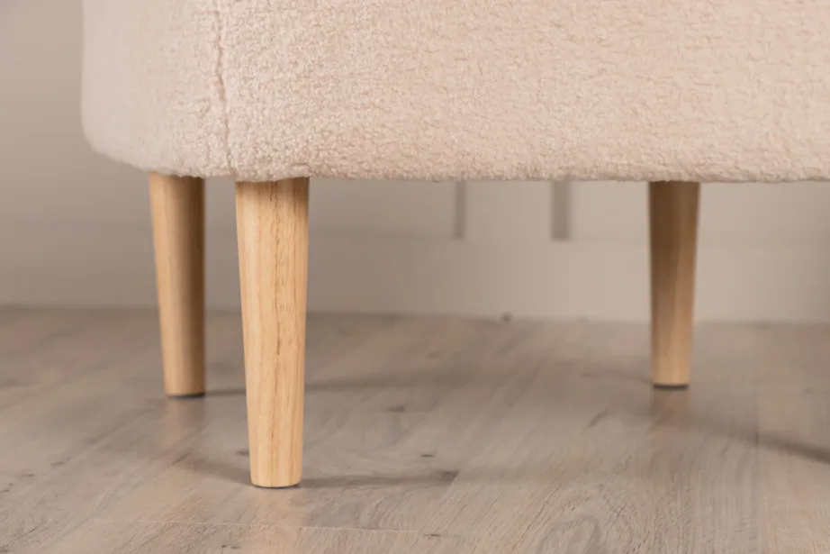 Salina valge buklee-kangast tumba puidust jalgadega, 15110-030 – 11