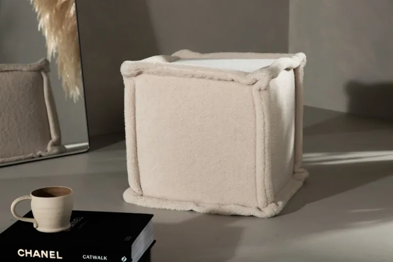 Castine valge bukleepink, 40x40x38 cm (polüester) - 15110-060