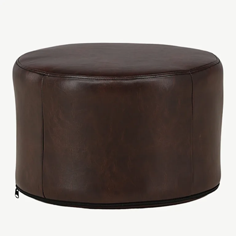 Ümar pruun kunstnahast tumba Eastport, diameeter 41 cm - 15110-070