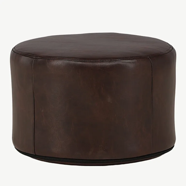 Ümar pruun kunstnahast tumba Eastport, diameeter 41 cm - 15110-070