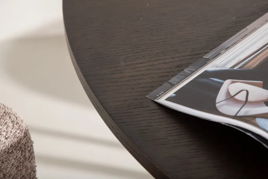 Ümmargune söögilaud Copenhagen, mokkatoonis spoon, must metallraam, ø115 cm, 15209-468 – 8