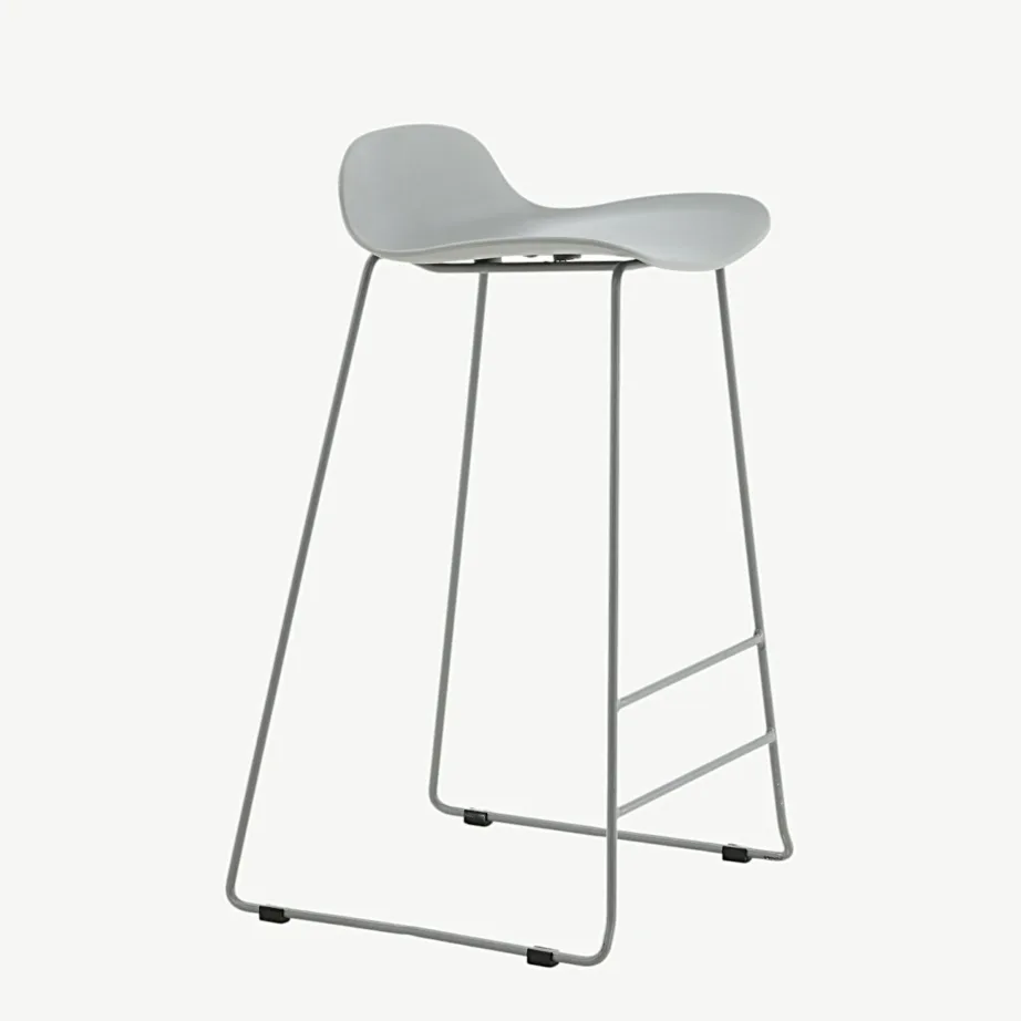 Minimalistlik hall plastikust baaritool Wave hallil metallraamil, 15348-555 – 3