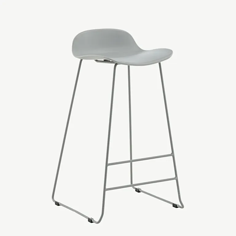 Minimalistlik hall plastikust baaritool Wave hallil metallraamil - 15348-555