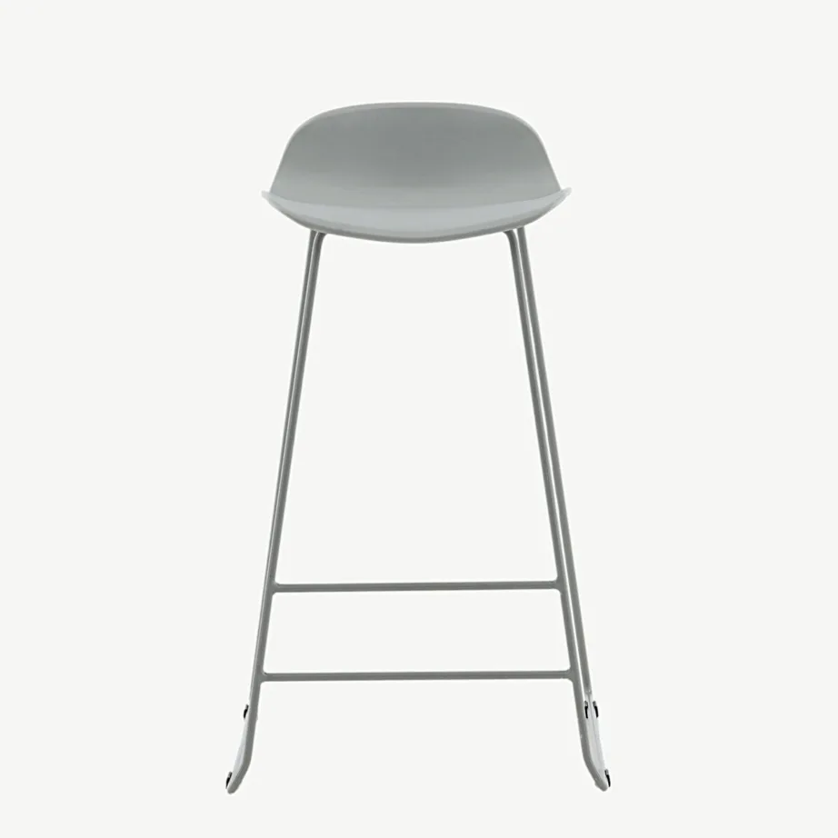 Minimalistlik hall plastikust baaritool Wave hallil metallraamil, 15348-555 – 5