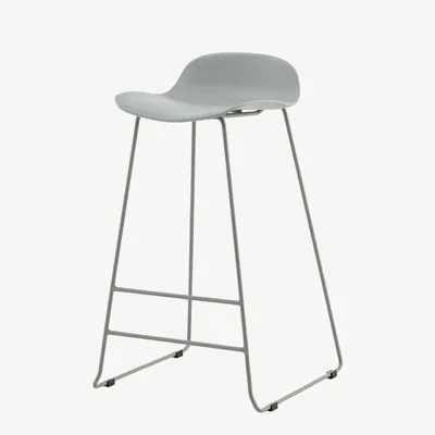 Minimalistlik hall plastikust baaritool Wave hallil metallraamil - 15348-555