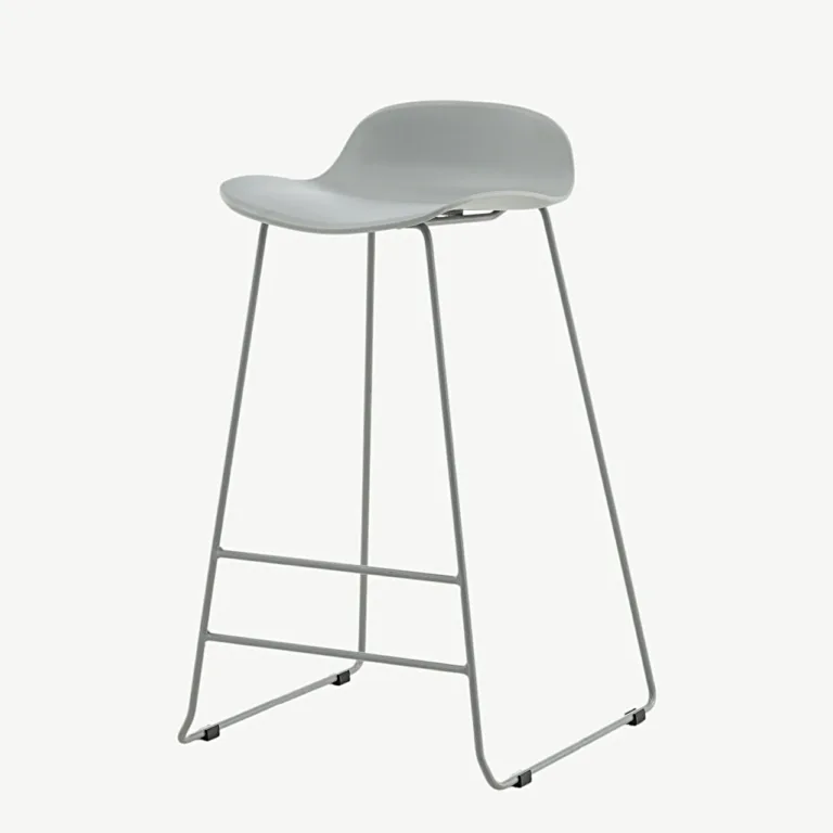 Minimalistlik hall plastikust baaritool Wave hallil metallraamil - 15348-555