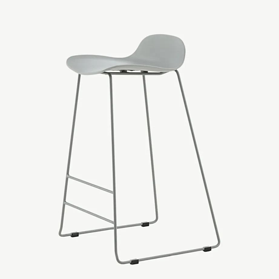 Minimalistlik hall plastikust baaritool Wave hallil metallraamil, 15348-555 – 6