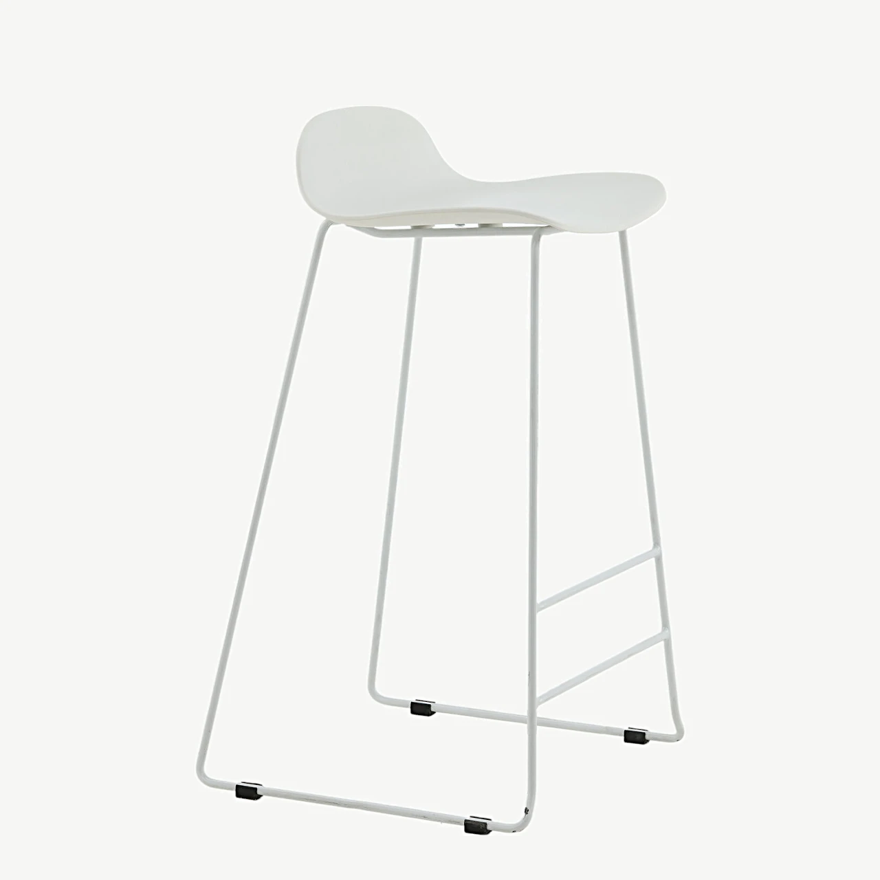 Minimalistlik valge plastist baaritool Wave valgete metalljalgadega, 75 cm - 15349-000