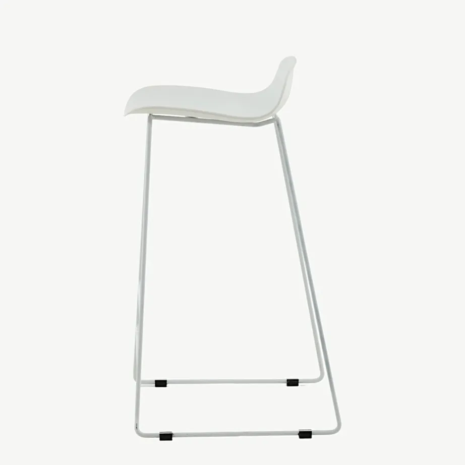 Minimalistlik valge plastist baaritool Wave valgete metalljalgadega, 75 cm, 15349-000 – 7