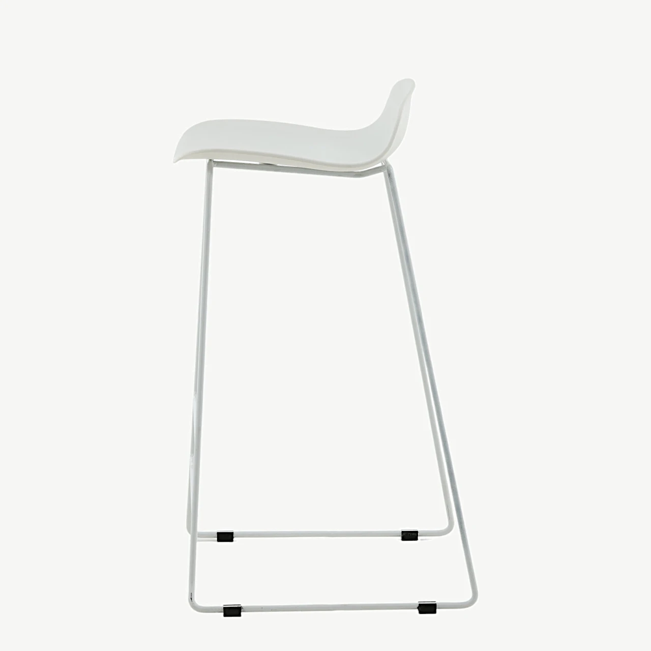 Minimalistlik valge plastist baaritool Wave valgete metalljalgadega, 75 cm - 15349-000